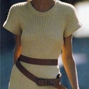 Elegant Cream Knit Maxi Dress